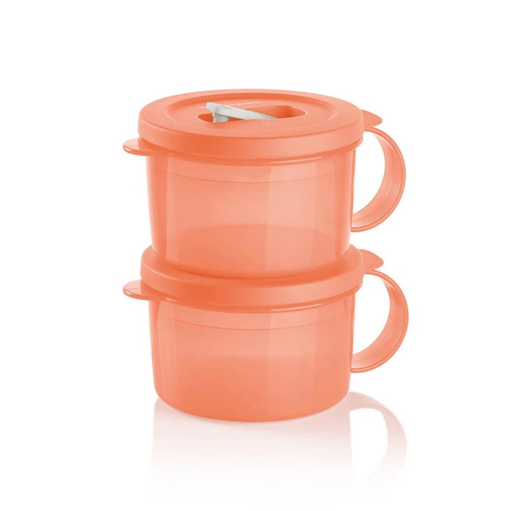 Tupperware 2-Pack Microwave Soup Mugs – Leakproof, Vented, & Stain-Resistant